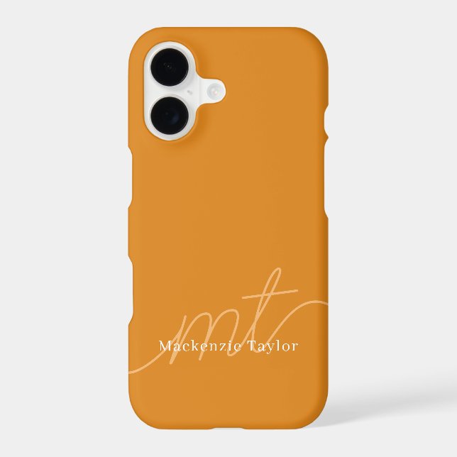 Elegant Monogram Name Personalized Text  iPhone Case (Back)