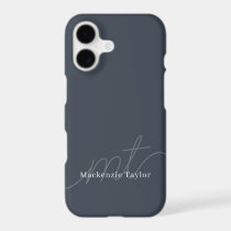Elegant Monogram Name Personalized Text  iPhone 17 Case