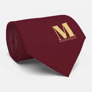 Elegant Monogram + Name Wedding Tie