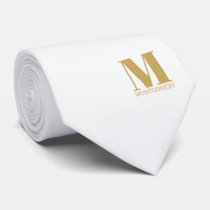 Elegant Monogram + Name Wedding Tie