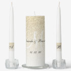 Elegant Monogram Names Gold Glitter Wedding