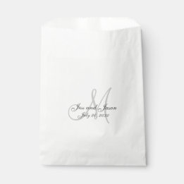Elegant Monogram Names Thank You Wedding Favor Bag
