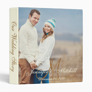 Elegant Monogram Names Wedding Binder