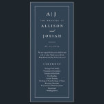 Elegant Monogram Navy Blue Wedding Program<br><div class="desc">Elegant Monogram Navy Blue Wedding Program. Click the edit button to customize this design with your details.</div>