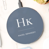 Elegant Monogram Navy Blue White