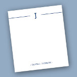 Elegant Monogram Navy White Notepad<br><div class="desc">Easily add your custom monogram initial and name to this elegant navy blue and white notepad.</div>
