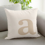 Elegant Monogram Neutral Beige Letter Initial Throw Pillow<br><div class="desc">Elegant modern monogram letter initial. Personalize for custom monogrammed gifts and more.</div>