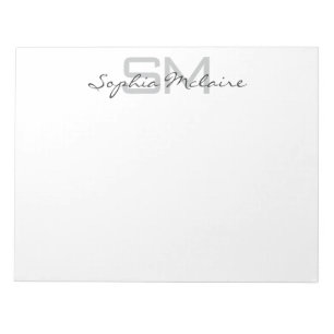 Elegant Monogram Notepad with Personalized Script