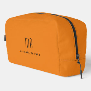 Elegant Monogram Orange Dopp Kit