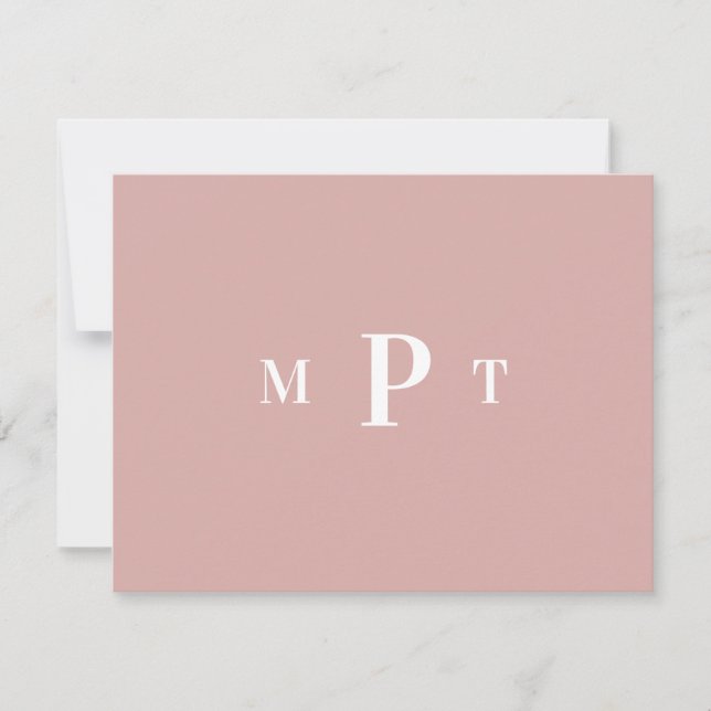 Elegant Monogram Personal Stationery Invitation (Front)