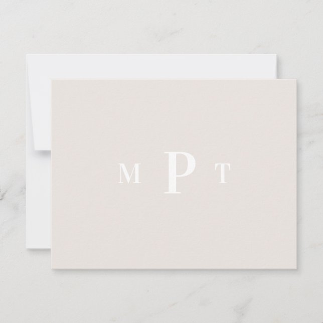 Elegant Monogram Personal Stationery Invitation (Front)