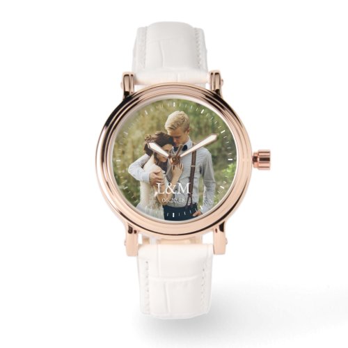 Elegant Monogram Photo Watch