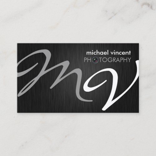Elegant Monogram Photography Business Card