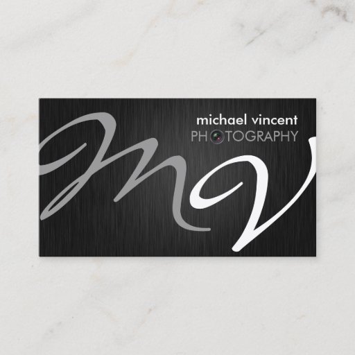 Customizable Elegant Monogram Photography Business Card