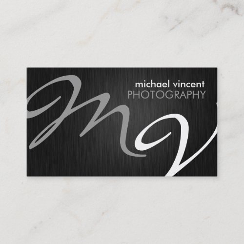 Elegant Monogram Photography Business Card