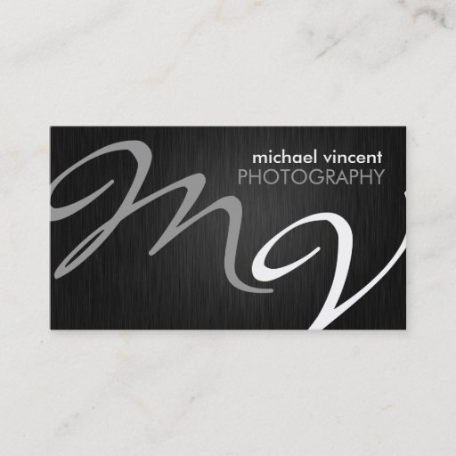 Customizable Elegant Monogram Photography Business Card