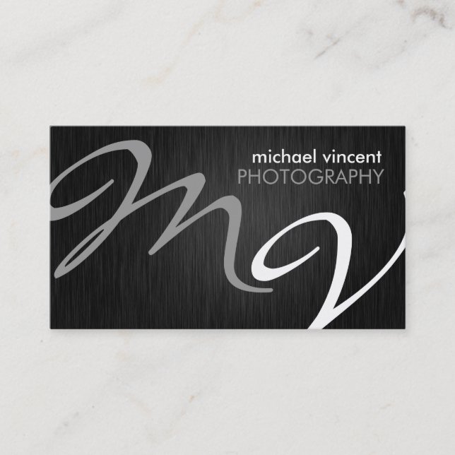 Elegant Monogram Photography Business Card (Front)