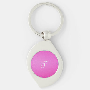 Elegant Monogram pink glitter Keychain
