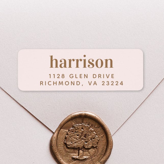 Elegant Monogram Pink Gold Return Address Label (Creator Uploaded)