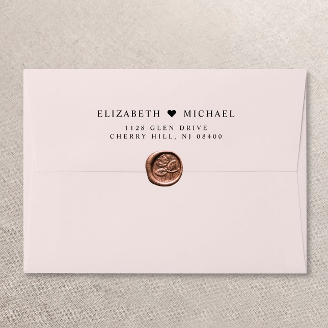 Elegant Monogram Pink Wedding Return Address Envelope (Creator Uploaded)