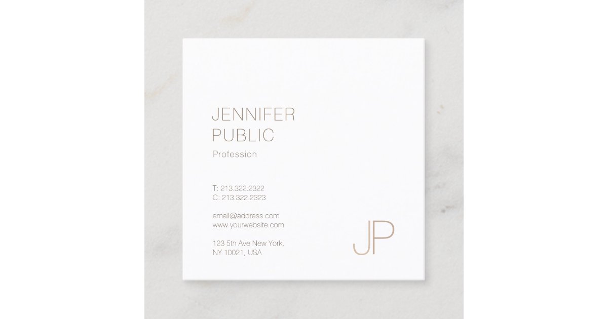 Elegant Monogram Plain Modern Trendy Design Luxury Square Business Card ...