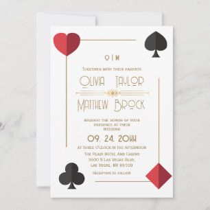 Elegant Monogram Playing Card Wedding Invitation