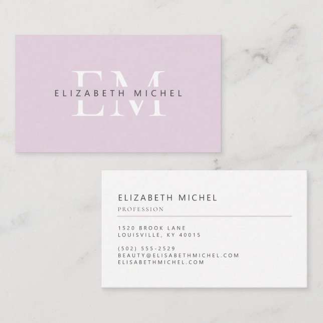 Elegant Monogram Professional Business Card (Front/Back)