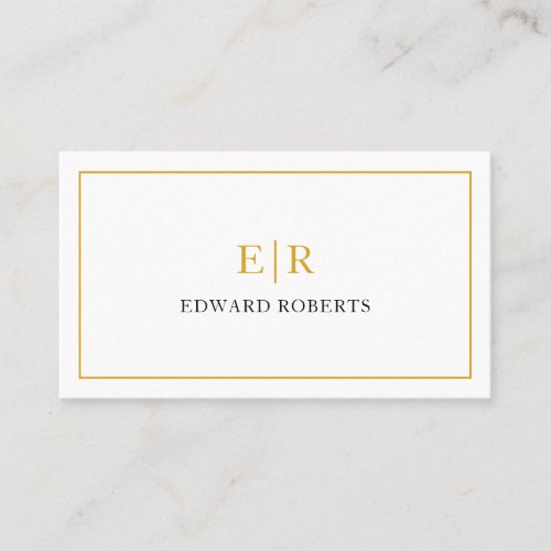 Elegant Monogram Professional Gold Business Card