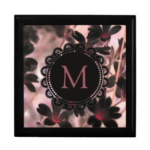 Elegant Monogram Purple Flowers Gift Box