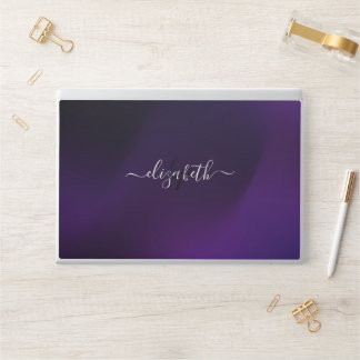 Elegant monogram purple gray foil Laptop skin