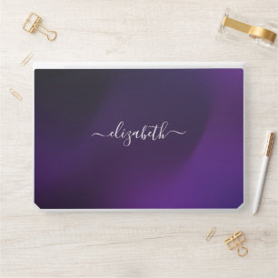 Elegant monogram purple gray foil Laptop skin