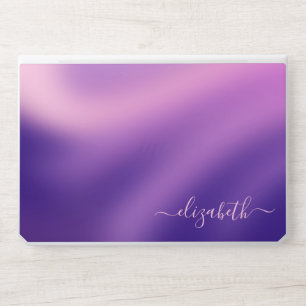 Elegant monogram purple gray foil Laptop skin