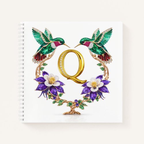 Elegant Monogram Q Wedding Jewel Hummingbird Gift 