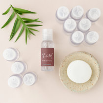 Elegant Monogram Red And White Wedding Favor Hand Sanitizer