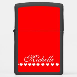 Elegant Monogram RED Zippo Lighter