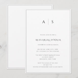 Elegant Monogram Rehearsal Dinner Invitation