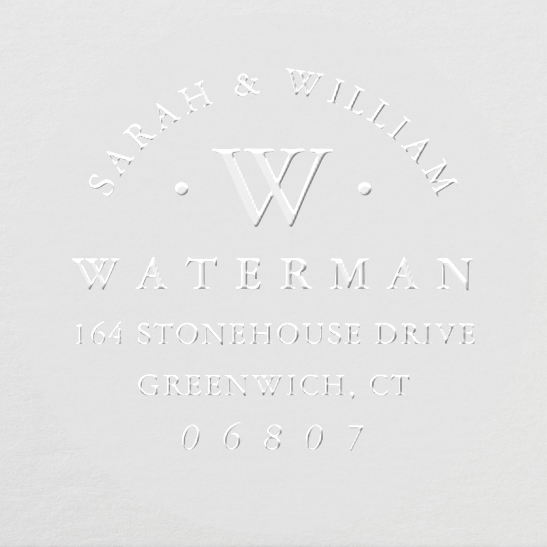 Elegant Monogram Return Address Embosser Zazzle