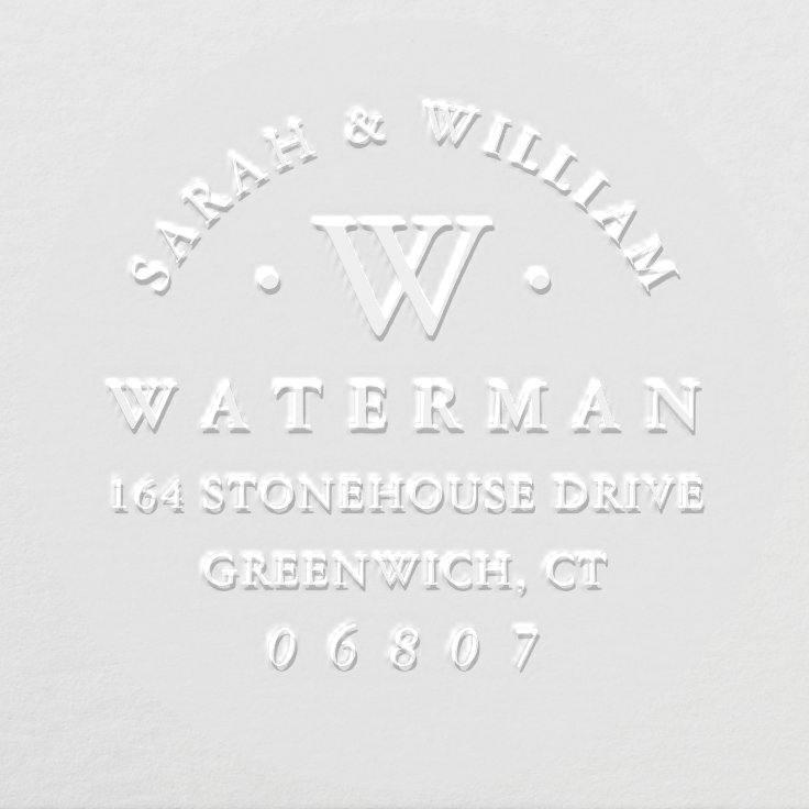 Elegant Monogram Return Address Embosser Zazzle