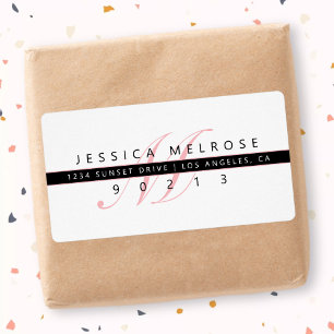 Elegant Monogram Return Address Label