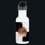 Elegant monogram rose gold black white marble stainless steel water bottle<br><div class="desc">Stylish combination of faux rose gold,  white and black marble.</div>
