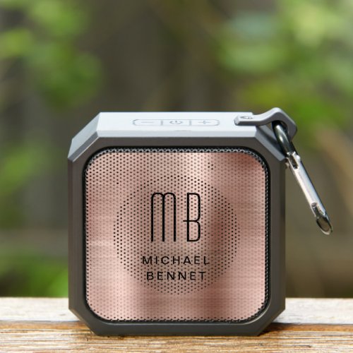 Elegant Monogram Rose Gold Bluetooth Speaker