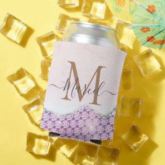 Elegant Monogram Rose pink Glitter  