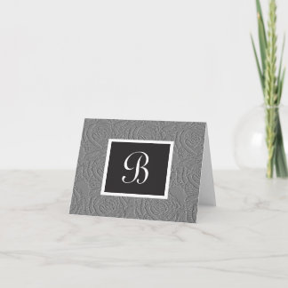 Elegant Monogram Roses Letter B Custom Notecard