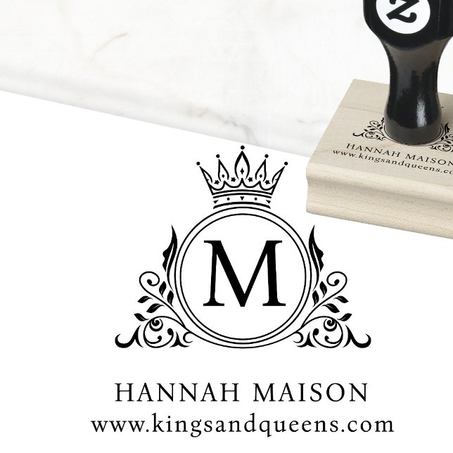 Elegant, Monogram, Royal, Crown, Logo Rubber Stamp (Creator Uploaded)