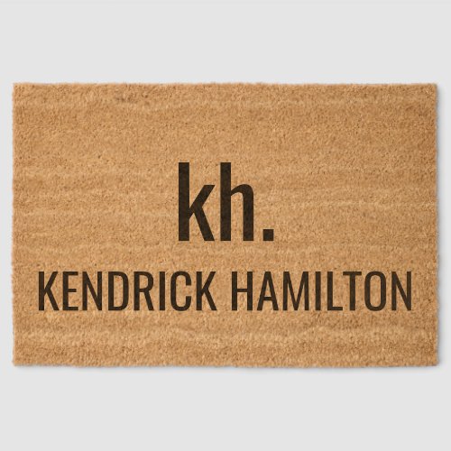 Elegant Monogram Rustic Coir Fiber Doormat Elegant Monogram Rustic Coir Fiber Doormat
