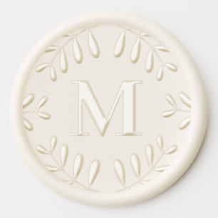 Elegant Monogram Rustic Leaves Wax Seal Sticker