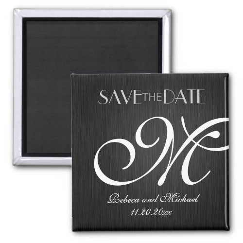 Elegant Monogram Save the Date magnets