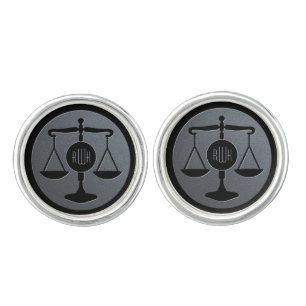 Elegant Monogram   Scales of Justice Cufflinks