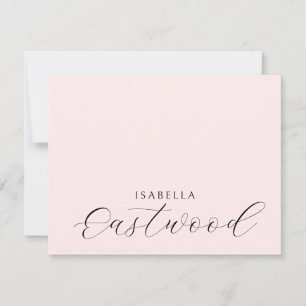 Elegant Monogram Script Blush Pink Note Card