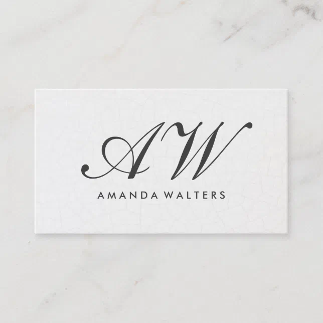 Elegant Monogram Script Contemporary Background Business Card | Zazzle